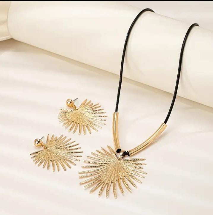 Modern Artistic Radiating Design Necklace Set